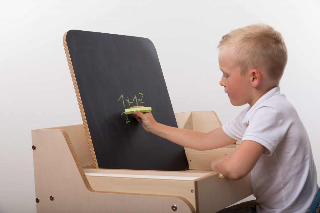 Luula Table - Kids Desk with Blackboard and Sand Table 
